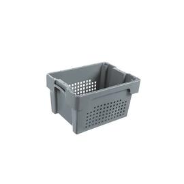 stack and nest container H 220 mm HDPE grey nestable | perforated walls product photo