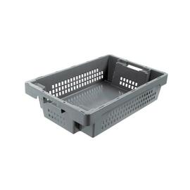 stack and nest container ROTA 25 ltr PE grey nestable perforated product photo
