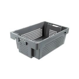 stack and nest container ROTA 32 ltr PE grey nestable perforated product photo