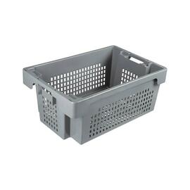 stack and nest container 40 ltr PE grey nestable perforated product photo