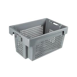stack and nest container 50 ltr PE grey nestable perforated product photo