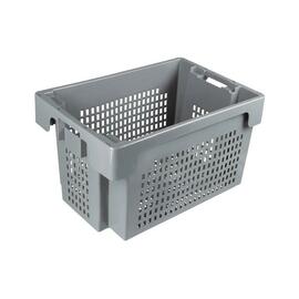stack and nest container 60 ltr PE grey nestable perforated product photo