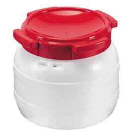 standard wide-neck barrel HDPE white red lid 10 ltr product photo