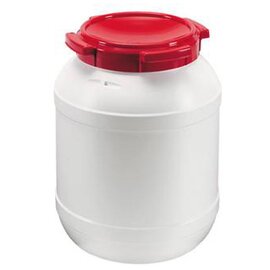 standard wide-neck barrel HDPE white red lid 26 ltr product photo