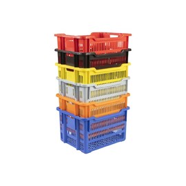stack and nest container ROTA H 360 mm PE green nestable | perforated product photo