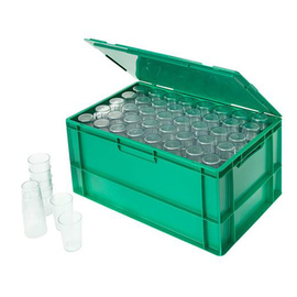 cup transport container with lid green 60 ltr | 600 mm x 400 mm H 320 mm product photo