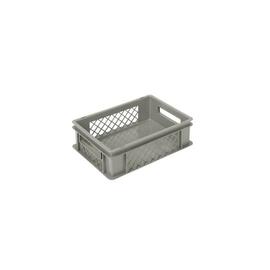 stackable container COMFORT LINE Euronorm HDPE grey smooth bottom perforated walls 11 ltr | 400 mm x 300 mm H 120 mm product photo