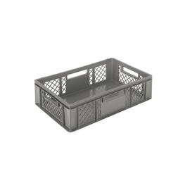 stackable container COMFORT LINE H 150 mm HDPE grey smooth bottom perforated walls product photo