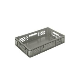 stackable container COMFORT LINE H 120 mm HDPE grey smooth bottom perforated walls product photo