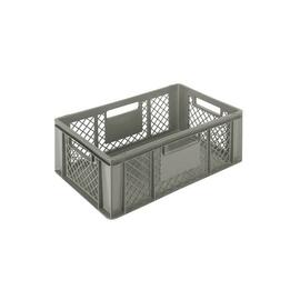 stackable container COMFORT LINE H 220 mm HDPE grey smooth bottom perforated walls product photo