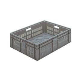 stackable container COMFORT LINE H 235 mm PE grey reinforced smooth bottom perforated walls product photo