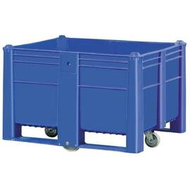 large-capacity pallet boxes  • blue  • wheeled  | 600 ltr | 1200 mm  x 1000 mm  H 960 mm product photo