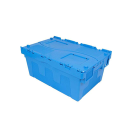 lidded crate Euronorm dark blue 46 ltr | 600 mm x 400 mm H 265 mm product photo