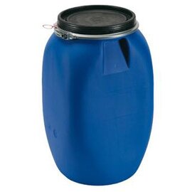 lidded drum HDPE blue black lid 60 ltr  H 632 mm product photo
