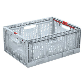 twistlock box | collapsible crate Euronorm grey perforated | 400 mm x 300 mm H 174 mm product photo