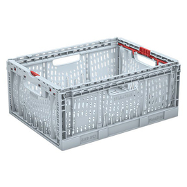 twistlock box | collapsible crate Euronorm black perforated | 400 mm x 300 mm H 174 mm product photo