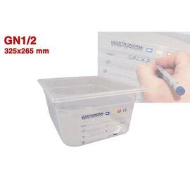 gastronorm container GN 1/2  x 100 mm plastic transparent | permanent label product photo