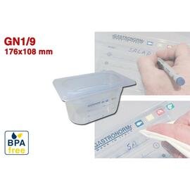 gastronorm container GN 1/9  x 65 mm plastic transparent | permanent label product photo