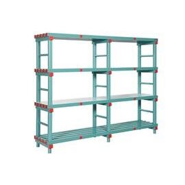 base shelf plastic 2000 mm 500 mm  H 1820 mm 4 grid shelf (shelves) shelf load 200 kg product photo
