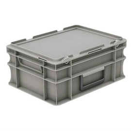 transport container | case box with lid Euronorm grey 15 ltr | 400 mm x 300 mm H 183 mm product photo