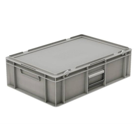transport container | case box with lid Euronorm grey 30 ltr | 600 mm x 400 mm H 183 mm product photo