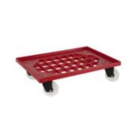carriage red 4 swivel castors polyamide with floor grid 610 mm  x 410 mm  H 180 mm product photo