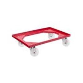 carriage red 4 swivel castors stainless steel forks polyamide 620 mm  x 420 mm  H 155 mm product photo