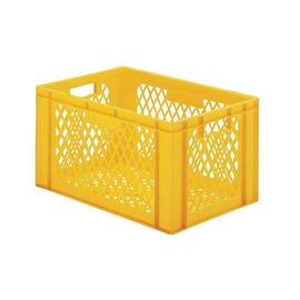 stackable container Rainbow Line Euronorm PP yellow perforated 61 ltr | 600 mm x 400 mm H 320 mm product photo
