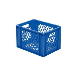 stackable container Rainbow Line Euronorm PP blue perforated | 400 mm x 300 mm H 270 mm product photo