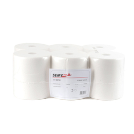 Towel roll with special core SEMYTOP cellulose 2 ply bright white product photo