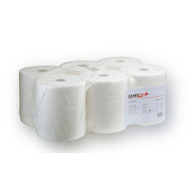 Towel roll with special core SEMYTOP cellulose 3 ply bright white product photo