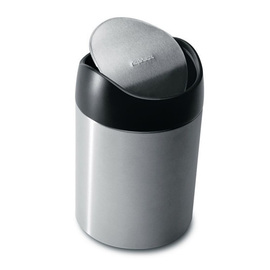 table bin 1.5 ltr with swing lid stainless steel 0.5 kg black Ø 127 mm product photo