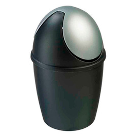 table bin 1.5 ltr with swing lid Tiglio black | silver Ø 140 mm product photo