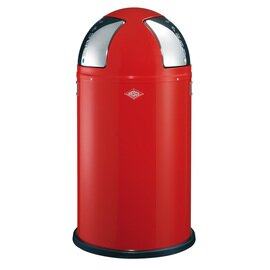 stylish waste container PUSH TWO | WESCO 55 ltr red pusht top lid 2 drop-in apertures Ø 400 mm  H 755 mm product photo