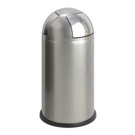 stylish waste container PUSH TWO | WESCO 55 ltr silver coloured pusht top lid 2 drop-in apertures Ø 400 mm  H 755 mm product photo