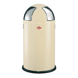 stylish waste container PUSH TWO | WESCO 55 ltr beige pusht top lid 2 drop-in apertures Ø 400 mm  H 755 mm product photo