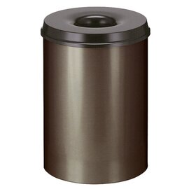 wastepaper basket 30 ltr metal brown black aperture fire-extinguishing Ø 335 mm  H 470 mm product photo