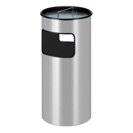 wastepaper basket with ashtray 50 ltr grey round fireproof incl. extinguishing sand product photo