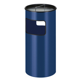 wastepaper basket with ashtray 50 ltr blue round fireproof incl. extinguishing sand product photo