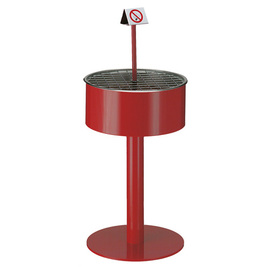 standing ashtray round metal red Ø 460 mm H 950 mm product photo