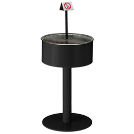 standing ashtray round metal black Ø 460 mm H 950 mm product photo