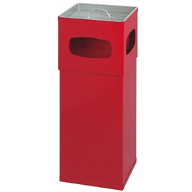 wastepaper basket with ashtray aluminium red square product photo