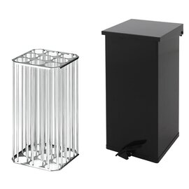 pedal bin aluminium 55 ltr hinged lid round apertures fireproof product photo