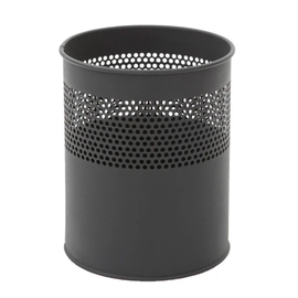 wastepaper basket semi-perforated 30 ltr metal black round H 405 mm product photo