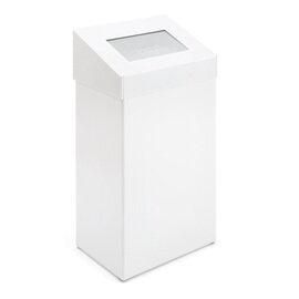 waste container 50 ltr aluminium white pusht top lid  L 380 mm  B 250 mm  H 680 mm product photo