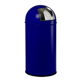 waste container PUSHCAN 40 ltr blue pusht top lid Ø 350 mm  H 740 mm product photo