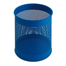 wastepaper basket perforated 15 ltr steel blue round H 320 mm product photo