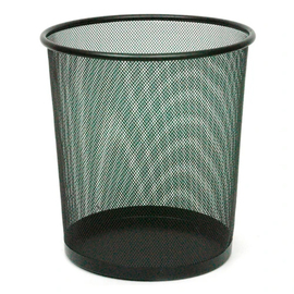 wastepaper basket perforated 19 ltr metal black round product photo