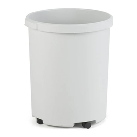 wastepaper basket wheeled 50 ltr plastic grey round product photo