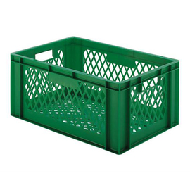stackable container Rainbow Line Euronorm PP green perforated 51 ltr | 600 mm x 400 mm H 270 mm product photo